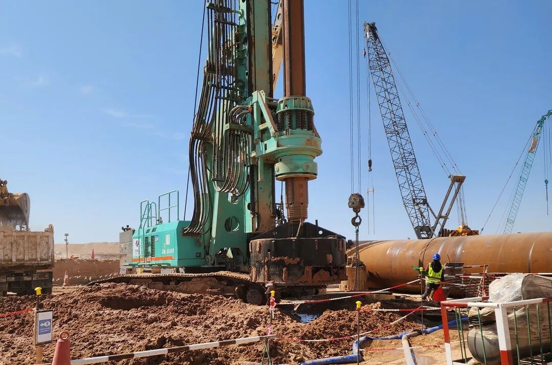 中国水电基础局携手上海金泰，共筑中东基建新里程碑106.16米超深桩